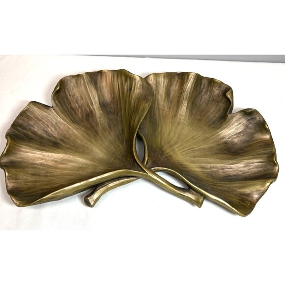 Pier 1 Decorative Tray/Bowl Ginkgo Biloba Leaves Living Room Entry Table 16 x 10 - Picture 1 of 7